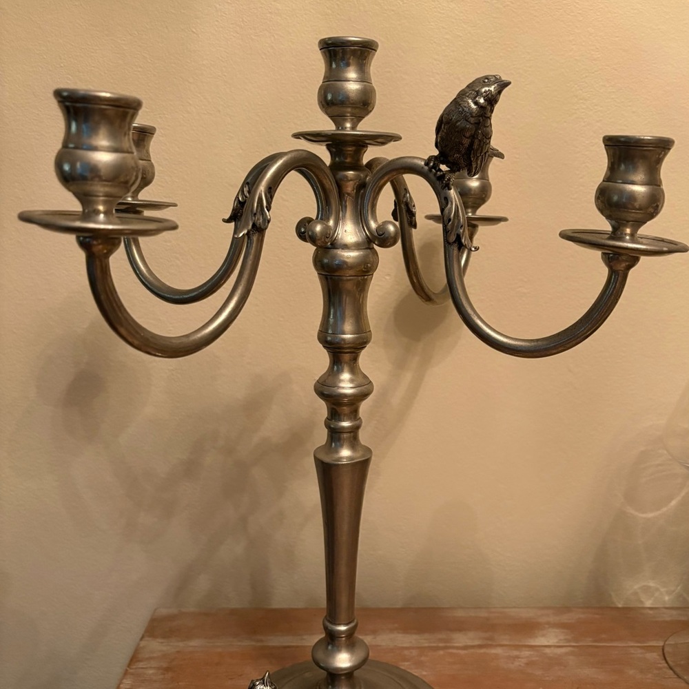 Vagabond House Silver Bird Accent Candle Holder